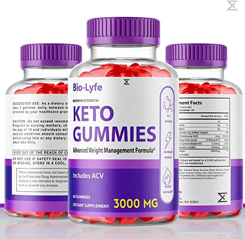 3 Pack Biolyfe Keto Gummies ACV (180 Gummies)