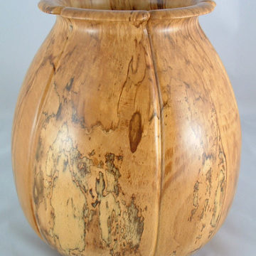 turned and carved vase