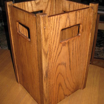 oak waste basket