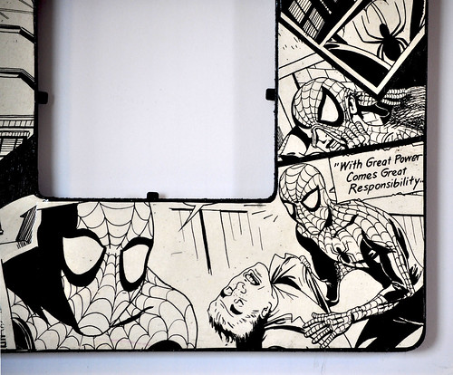 Spiderman in Black and White - Decoupaged frame