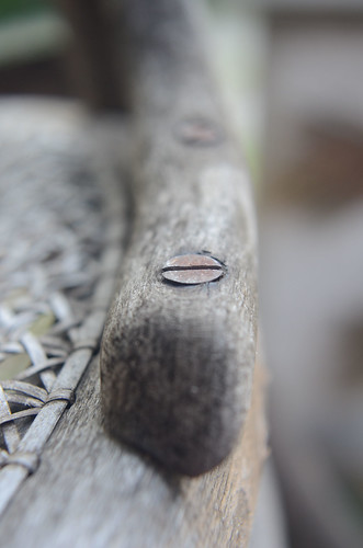 Screw on a wooden chair