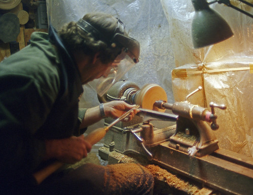 Harolde at the lathe