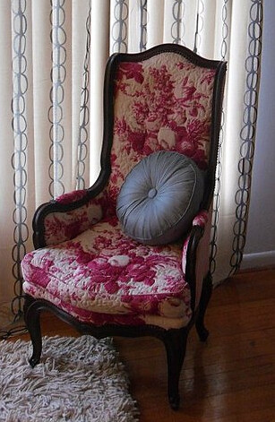 red floral antique wooden chair