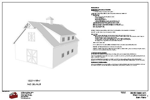 36x50 Gable with Shed Dormers plan pic_01