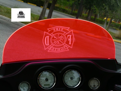 Firefighter Harley Davidson Windshields for Bagger, Street Glide & Fairing from SteelHorseShades.Com