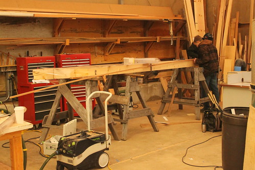 Port Hadlock WA - Boat School - Traditional Large Craft - Jaquemont Sloop - setting up the keel