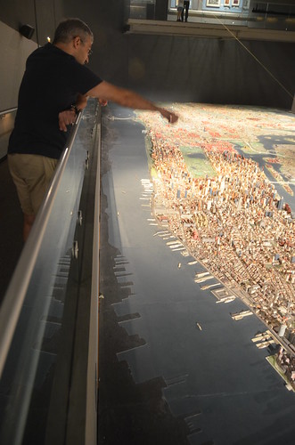 Queens Museum of Art | The Panorama of the City of New York | element of the stitched view from the west near the lower tip of Manhattan