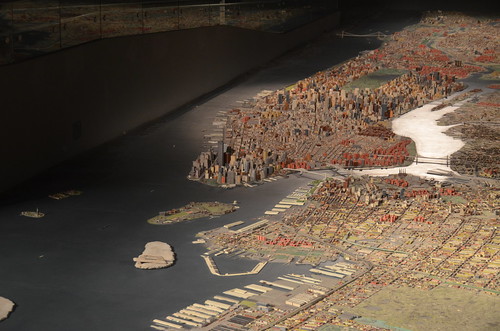 Queens Museum of Art | The Panorama of the City of New York | long view over Brooklyn toward lower Manhattan, including World Trade Center, Statue of Liberty, Brooklyn & Manhattan Bridges, much of Brooklyn