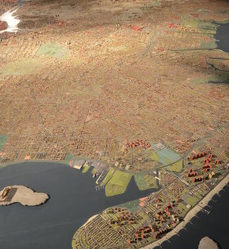 Queens Museum of Art | The Panorama of the City of New York | view north from the Atlantic over Brooklyn, Coney Island, etc