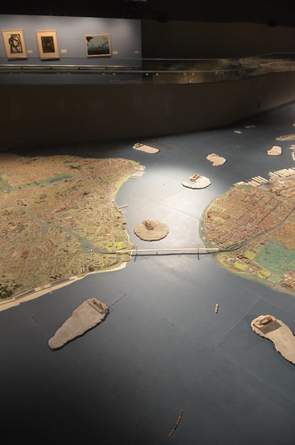 Queens Museum of Art | The Panorama of the City of New York | view west over Staten Island, the Verrazano-Narrows Bridge, and Brooklyn