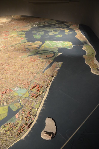 Queens Museum of Art | The Panorama of the City of New York | view west over Long Island, including Staten Island, Laguardia Airport, Rockaway Beach, etc