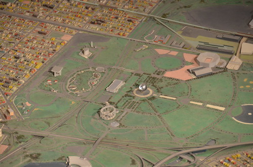 Queens Museum of Art | The Panorama of the City of New York | Flushing Meadows in Queens, including the Unisphere, the Queens Museum of Art (the New York Building), etc