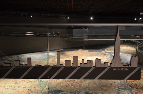 Queens Museum of Art | The Panorama of the City of New York | diagram of the sizes of the buildings (the Empire State Building is about 18 inches tall)