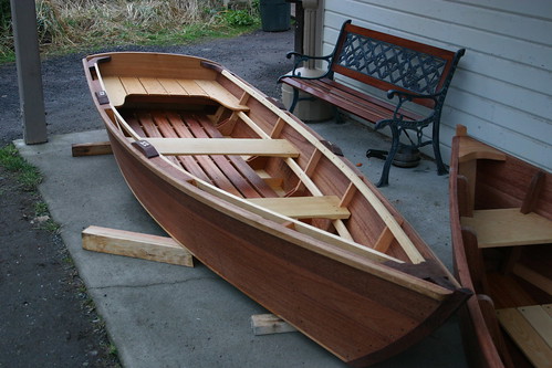 Port Hadlock WA - Boat School - Basic Boatbuilding - Monk skiff outside shop