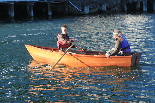 Port Hadlock WA - Boat School - Traditional Small Craft - Launch - Monk Flatiron Noah Fleagal rowing, xxx riding