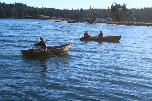 Port Hadlock WA - Boat School - Traditional Small Craft - Launch - Monk Flatiron (L) Noah Fleagal; Atkin Scandal (R), xxx rowing, yyy riding