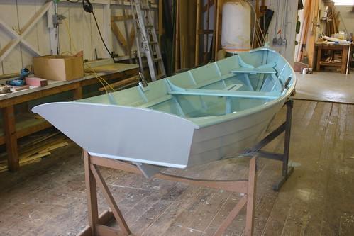 Port Hadlock WA - Boat School - Final pre-launch preps for the HEIDI Skiff, a summer workshop boat