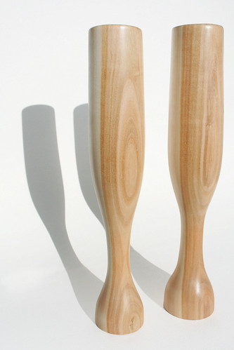 Cherry Wood Champagne Flutes