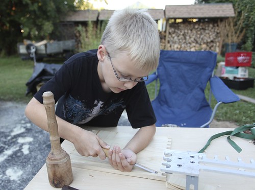 9-8-13 Xander working on drawer