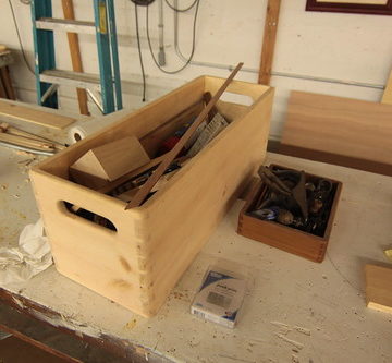 IMG_8244 - Port Hadlock WA - Northwest School of Wooden Boatbuilding - Skiff Construction - Westrem Shop -student tool chest - shoulder box