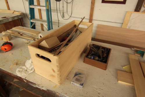 IMG_8244 - Port Hadlock WA - Northwest School of Wooden Boatbuilding - Skiff Construction - Westrem Shop -student tool chest - shoulder box