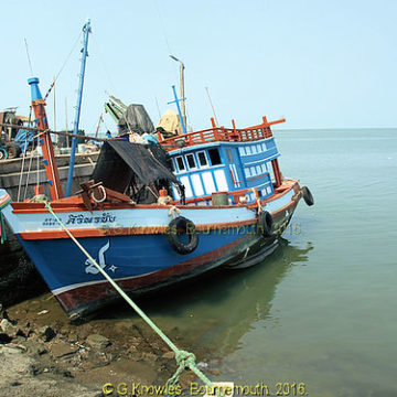 Angsila Harbour fishing boats in 2010, Angsila, Chonburi Province, Thailand.