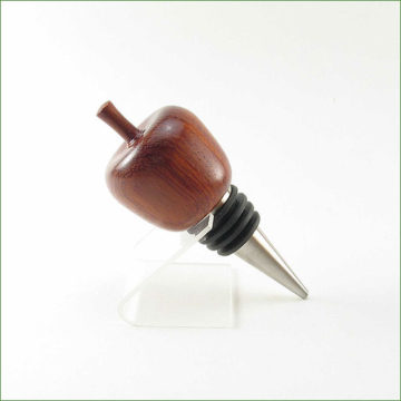 Apple Shaped Bubinga Wood Wine Bottle Stopper