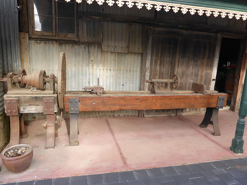 2017 0626 Eagle Foundry - believed to be the the original face plate lathe bed that was made from wood by James Martin