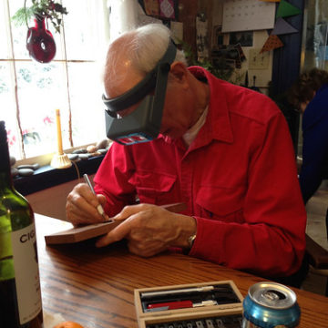 Richard working on his inlay project