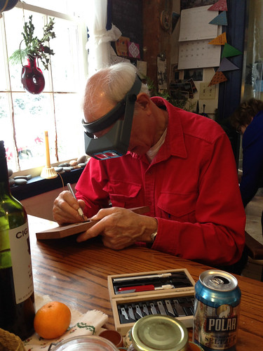 Richard working on his inlay project