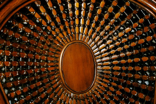 Starburst Design on Wooden/Rattan Chair