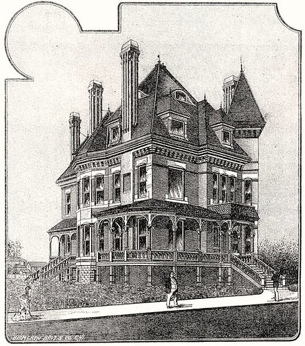 Drawing Pratt-Campbell Mansion; 1313 N Emporia in Wichita, KS