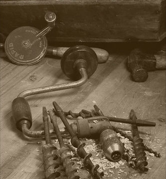 © Old tools sepia