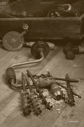 © Old tools sepia