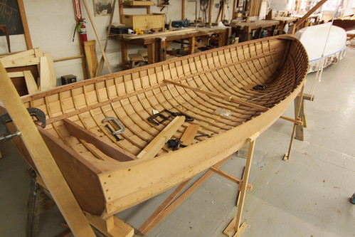 Port Hadlock WA - Northwest School of Wooden Boatbuilding - Traditional Small Craft - lapstrake Grandy Skiff under construction