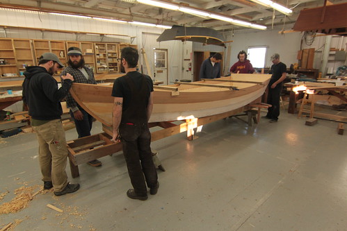 IMG_8221 - Port Hadlock WA - Northwest School of Wooden Boatbuilding - Skiff Construction - Jesse Long section - NDG Beachcomber Skiff - off the molds today