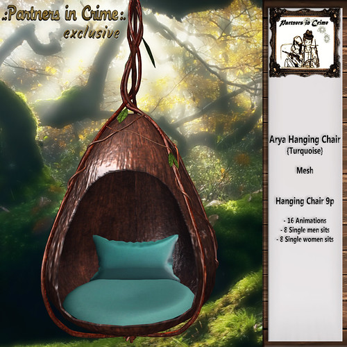 Arya Hanging Chair Turquoise