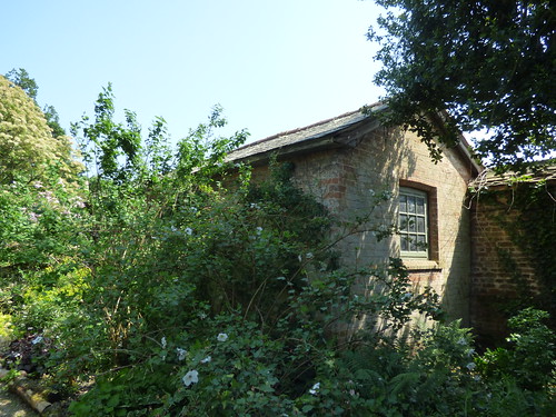 The Walled Garden at Coughton Court - brick shed outside