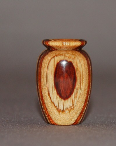 Dollhouse Miniature Woodturning Hazelnut Dymondwood Vase