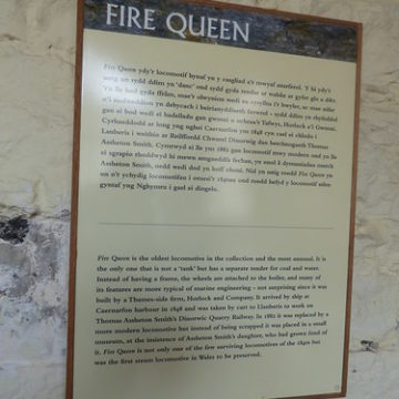 Penrhyn Castle - Railway Museum - Fire Queen - sign