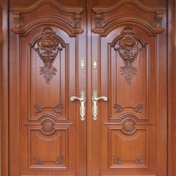 Exterior door stylish exclusive with a two-leaf sculpture LZ 539