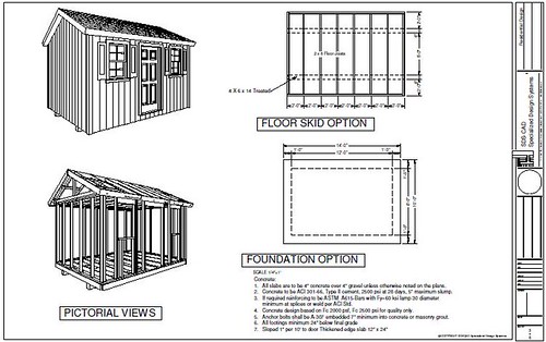 Specialized Design System LLC - G473 10 X 14 X 8 garden shed plans