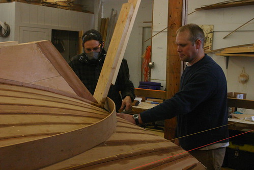 IMG_5045 - Port Hadlock WA - NWSWBB - Marking waterline - (l to r) Jason, Carter