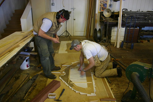 Large Craft - laying out bulkhead on staving